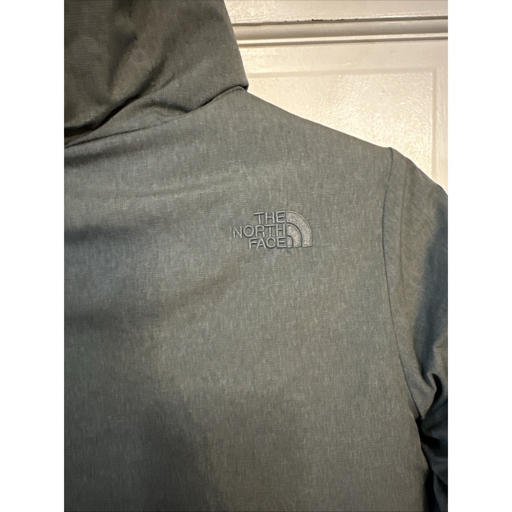 THE NORTH FACE REVERSIBLE PERRITO HOODED GIRLS JACKET Sz Medium 10/12 Grey/Blue - Picture 4 of 16